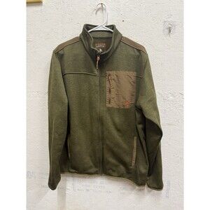 Orvis Full Zip Soft Shell Jacket Men's Large green/tan outdoor fall pockets